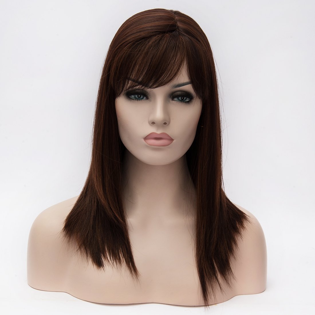 Women's Wig Long Dark Brown Wig Shoulder Length Women's