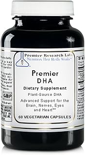 Premier DHA, 60 Softgels, Vegan Product - Plant-Source DHA for Premier Support for The Brain, Nerves, Eyes and Heart