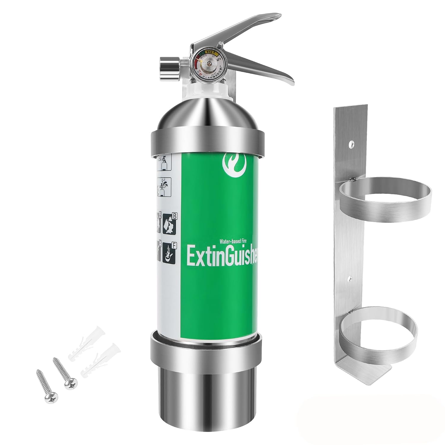 Steel Fire Extinguisher Bracket,304 Stainless Steel Circle Ring Mounting Bracket, Heavy Duty Fire Extinguisher Metal Brack...