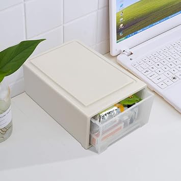 12 Quart Stacking Drawer, 1 Pack Stackable Desktop Drawer Plastic
