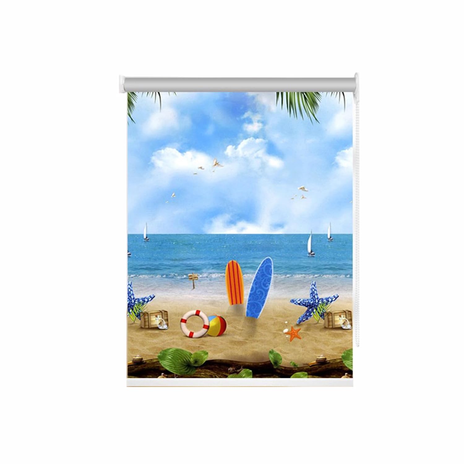 Blackout Window Roller Blind Shade Curtains Bathroom Bedroom Window Shade, Easy Fit, Home Decor Door Roller Shade (110x200cm,StyleA)