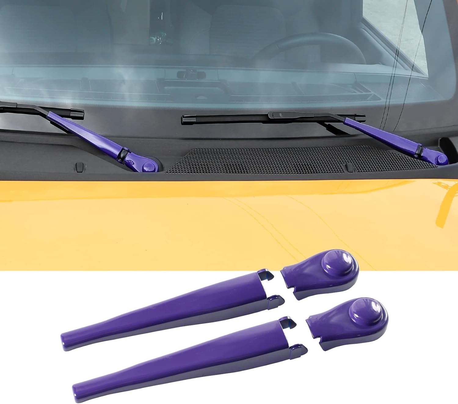 Front Window Windshield Wiper Arm & Blade Decoration Cover Trim Compatible with 2021-2026 Ford Bronco (Purple)