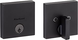 Kwikset Downtown Deadbolt Lock, Matte Bl...