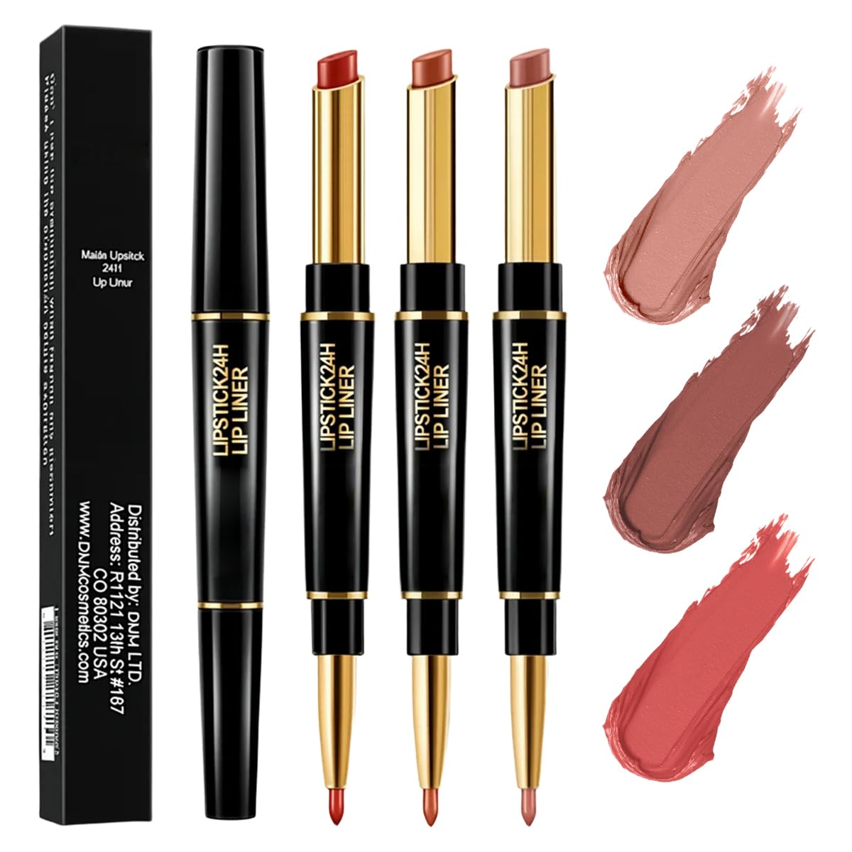 2-in-1 Lip Liner & Lipstick Duo - Plumping, Hydrating, Long-Lasting Lip Color, Moisturizing Lip Makeup for Everyday Glamour (B-3PCS)
