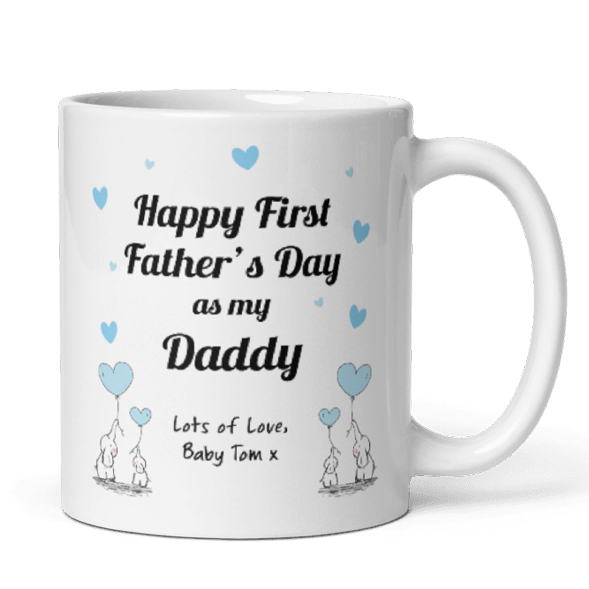 Confidently Quirky - Personalised First Fathers Day As My Daddy White Mug, Baby First Fathers Day Gift for Dad, Keepsake from Baby
