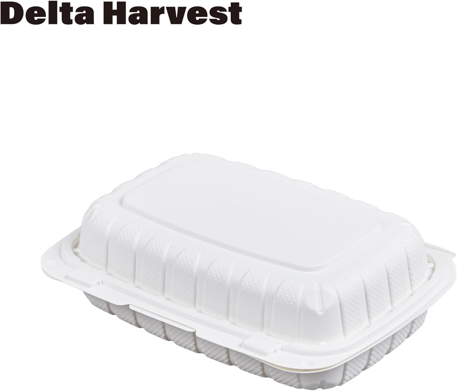 9"x6"x3" MFPP White Disposable Food Container with Lid, Hinged Clamshell Design, Takeout Box (200)