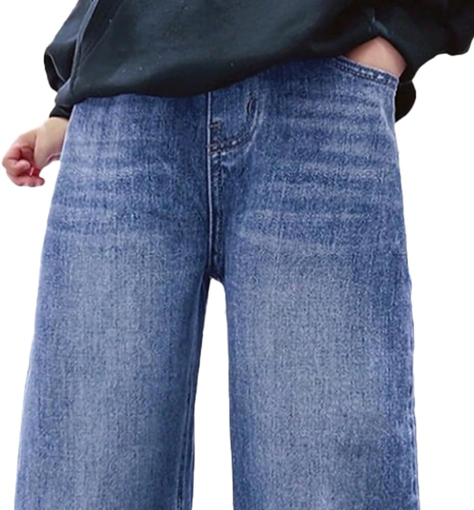 Nivne Tco Tween Boys Jeans Casual Washed Blue Zipper Fly Kids Loose Straight Leg Denim Pants with Pockets - Image 5