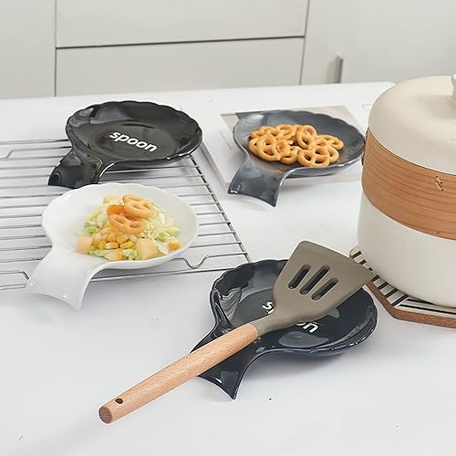 Miniatura 4 de Soporte de cuchara grande para encimera de cocina, soporte de cuchara de cerámica para estufa, espátula, soporte para cucharón, organizador de