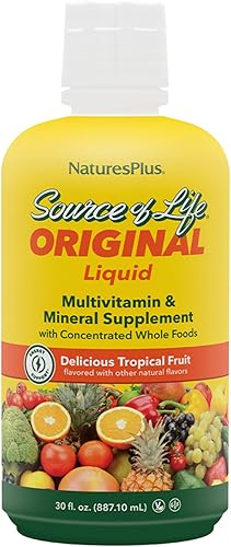Miniatura 1 de NaturesPlus Source of Life Líquido, fruta tropical, 30 onzas líquidas, paquete de 2, suplemento multivitamínico y mineral, sin gluten, vegetariano,