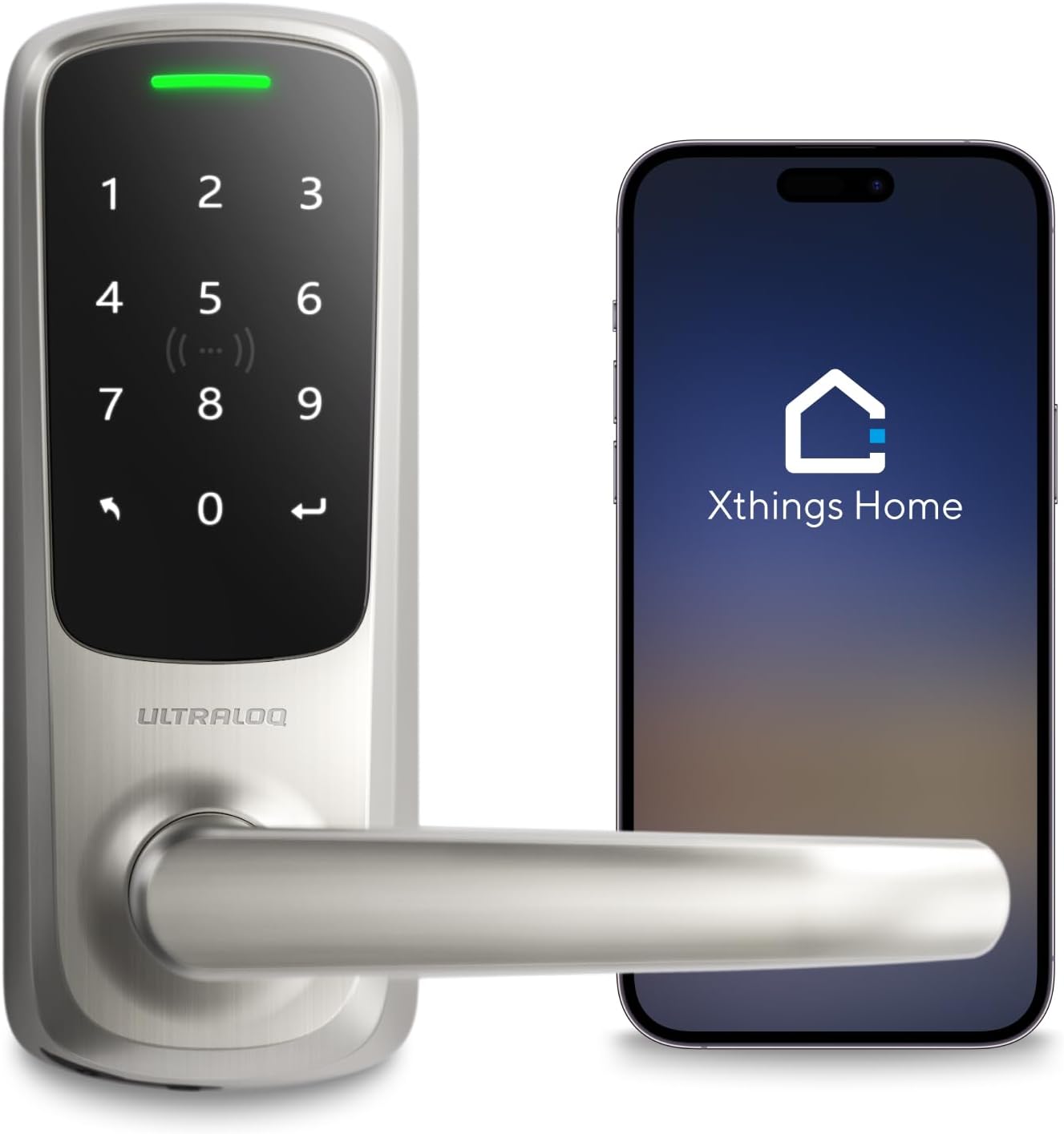 ULTRALOQ Latch 5 Smart Lock - Built-in WiFi Keyless Entry Smart Lock - NFC & App Control - No Hub Required