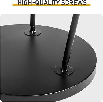 2 Tier Metal Round Outdoor Side Table, Black