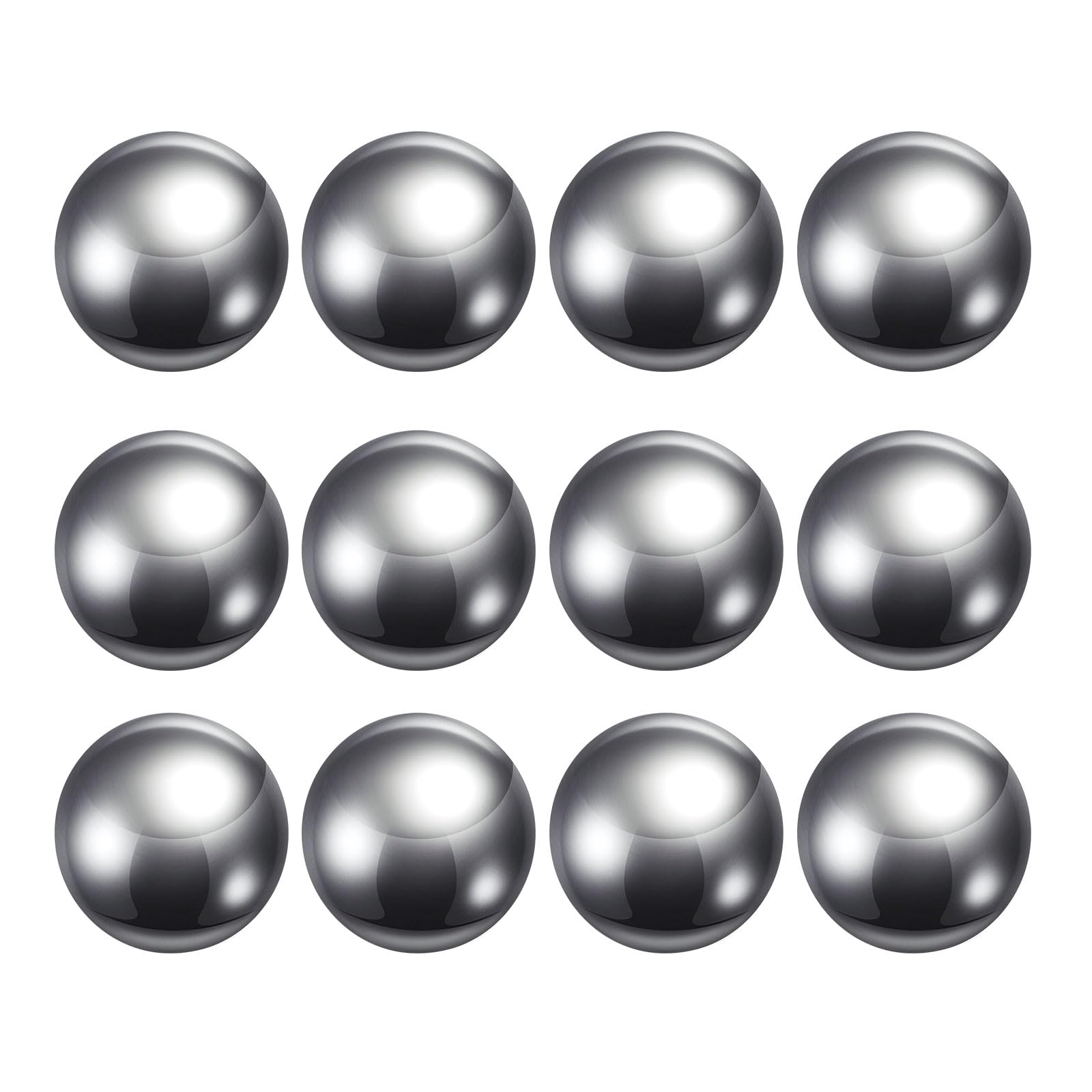 sourcing map 12pcs Précision Billes 20mm Diamètre G1000 201 Inox Acier pour Roulements