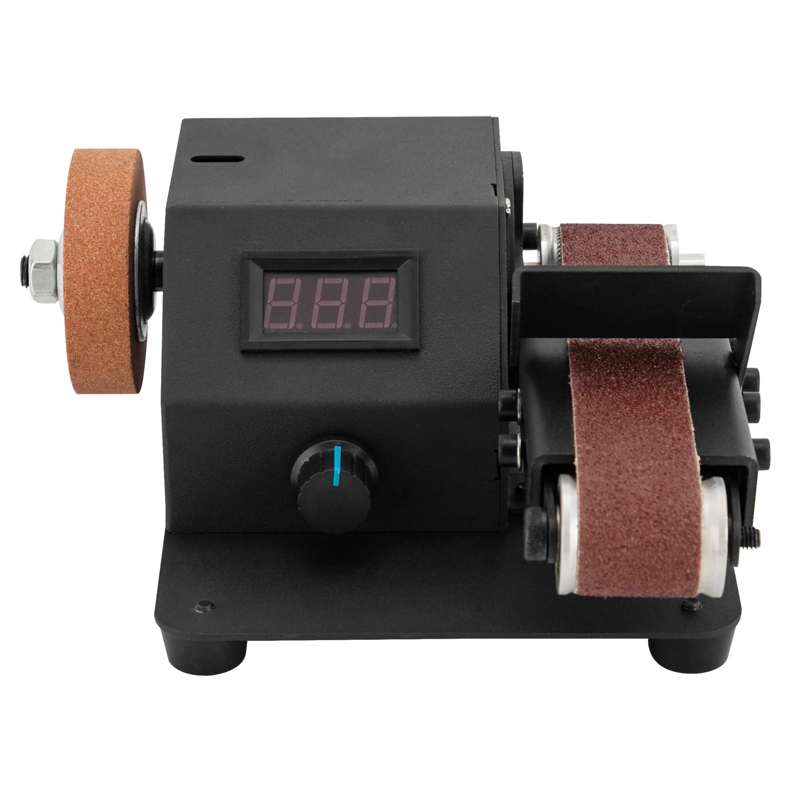Lijadora de banda eléctrica de 350 W, con 0-8500 rpm variable, incluye 10 bandas de lijado y accesorios para metal, madera, plástico