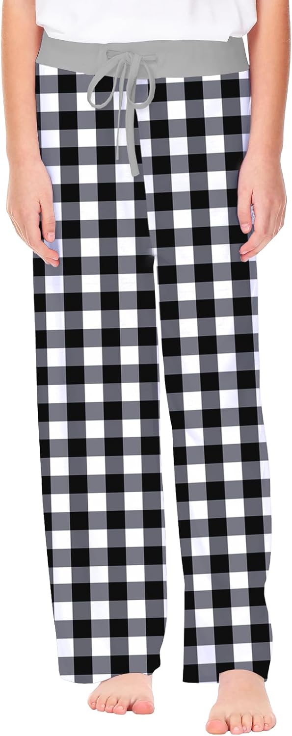 Remimi Girl Boy Plaid Pants Drawstring Summer Casual Loose Bottoms 5-14 Years - Image 2