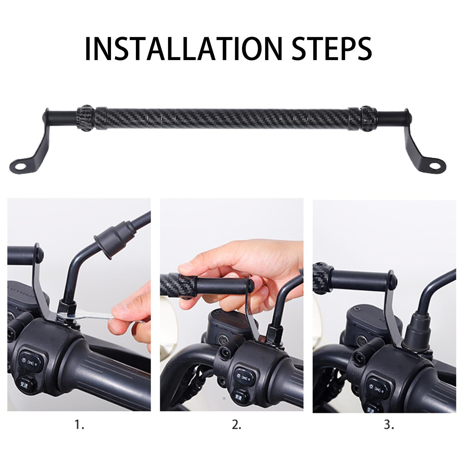 Renfort Guidon Aluminium Barre D'Équilibre Alliage Aluminium Pour Scooter - Rallonge Guidon Noire Barre Velo Enfant