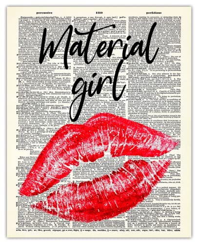 Material Girl Madonna Dictionary Wall Art Print: 8x10 Unframed Poster For Home, Office, Dorm & Bedroom Decor - Great Motivational Gift Idea Under $15 for Madonna Fans