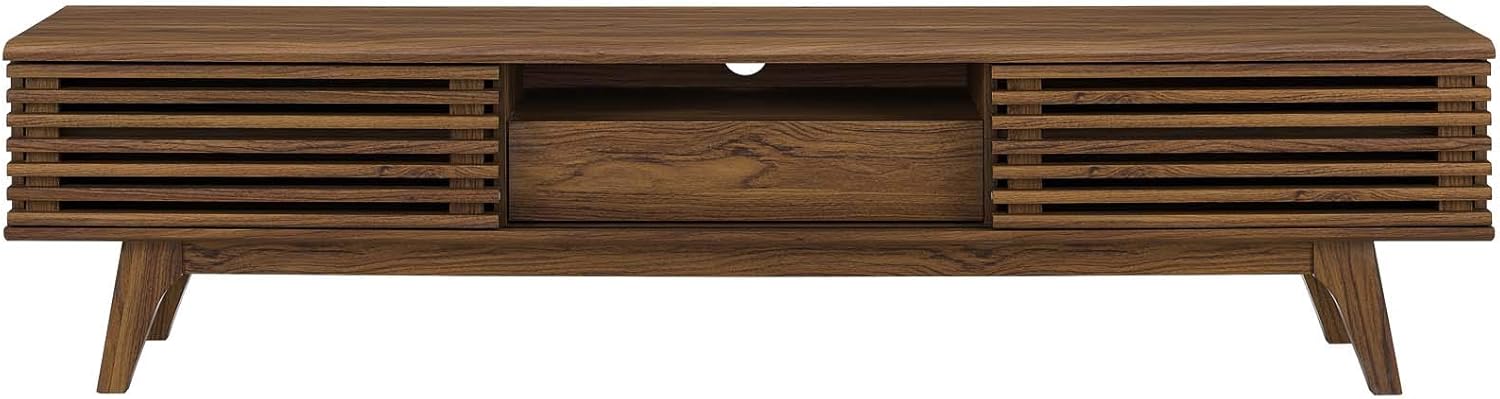 Modern Contemporary Living Room Lounge Club Lobby Media TV Stand Console Table, Wood, Natural Brown
