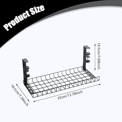 Miniatura 4 de Manejo de cables debajo de la bandeja del escritorio ajustable de acero al carbono canaleta de cable para la cocina