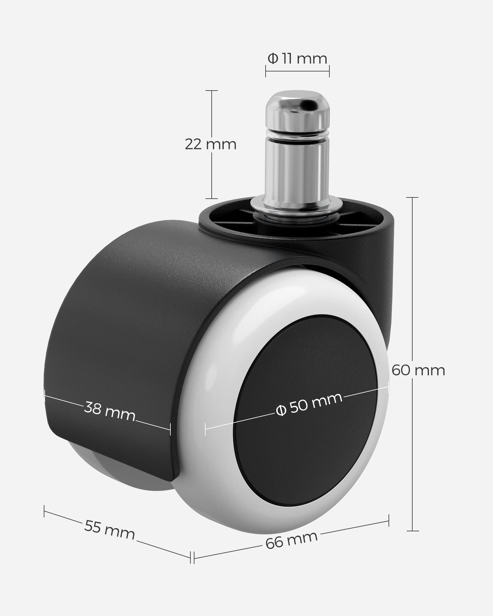 Vivol Lot De 5 Roulettes Pour Chaise De Bureau (chromé