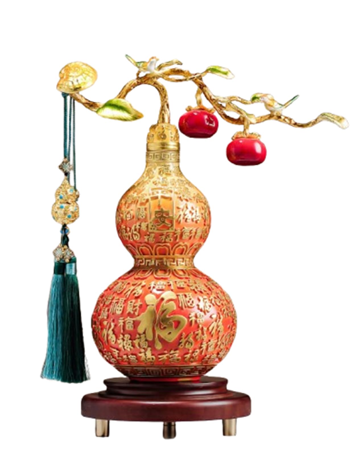 NHDVDVAV Wanfu Gourd & Persimmon Statue,Modern Home Decorative Collectible