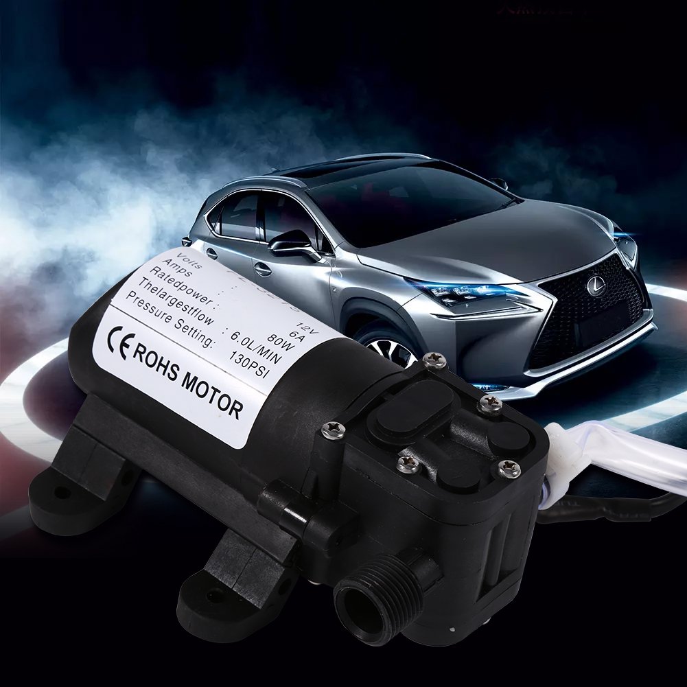 Elektroauto Hochdruckreiniger Pumpe, 12 V, 80 W, 3-5L/min Hochdruck Wasserpumpe und Pistole, elektrisch