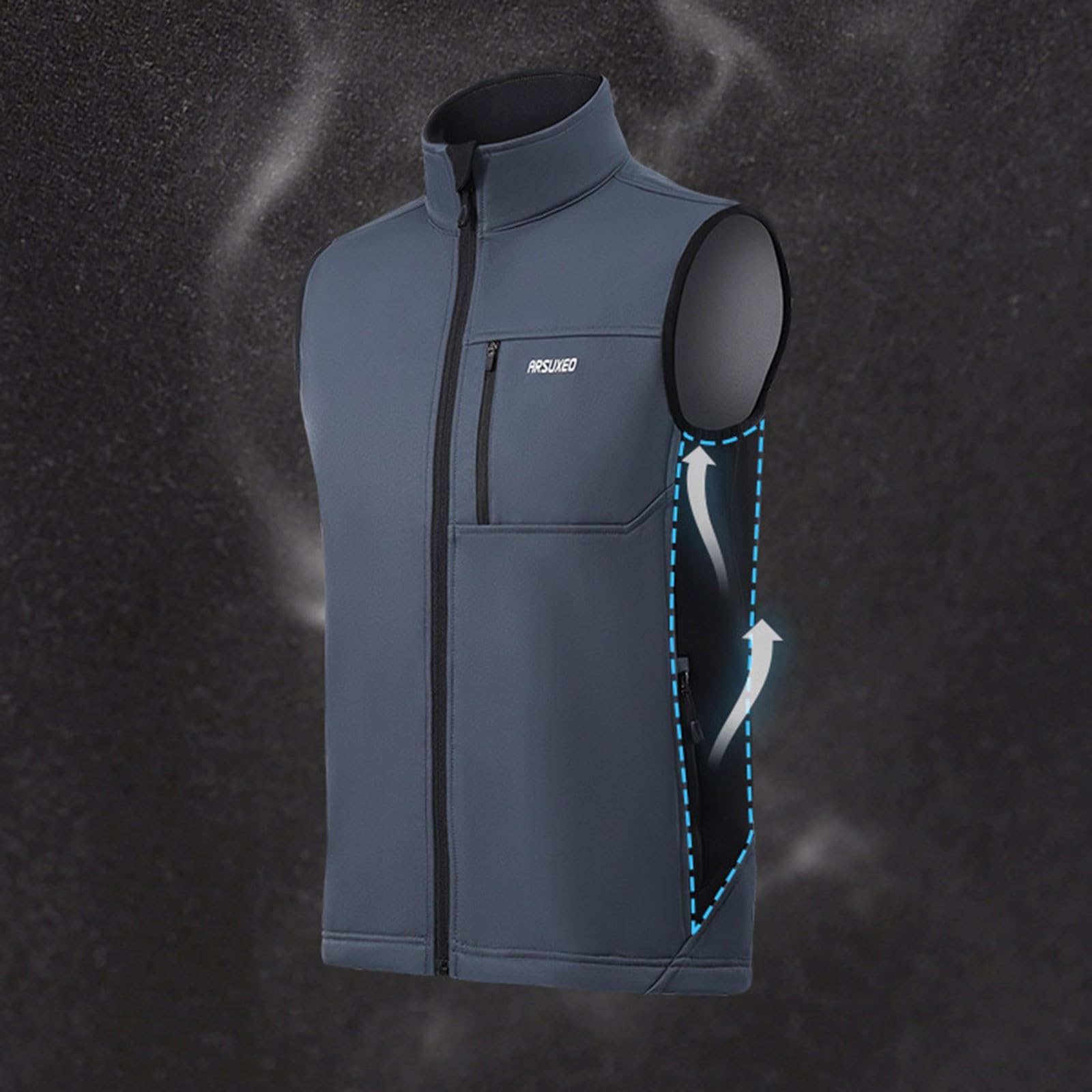 Chaleco de ciclismo para hombre, transpirable, con cremallera, sin mangas, chaleco cortavientos, ligero, impermeable, resistente al viento, de secado rápido