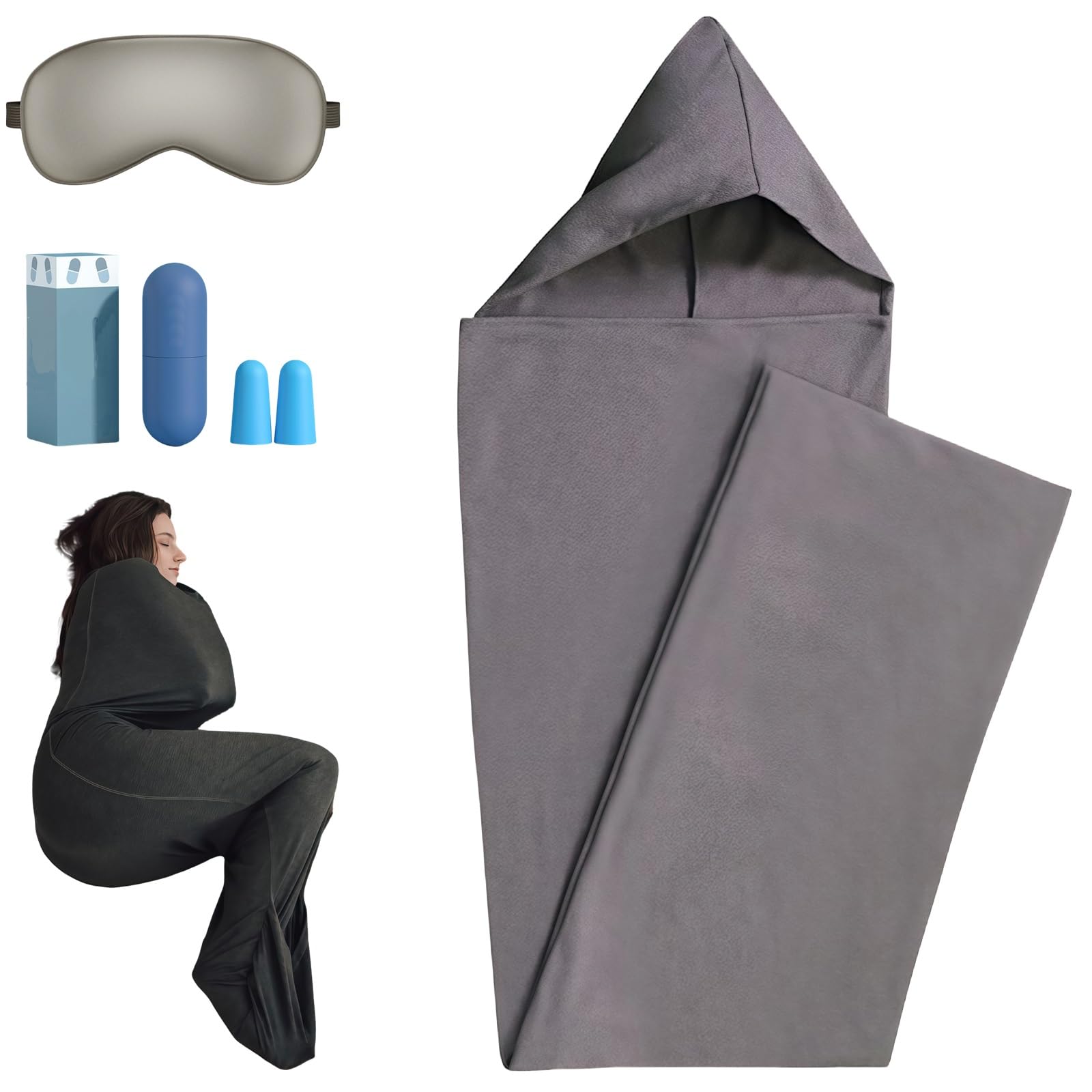 Yagerod Ozysleep Kompressionsschlafsack, Ozybag Verbessert Ihren Schlaf, Verabschieden Sie Sich Von Schlaflosen Nächten, Kühlende, Sensorische, Maschinenwaschbare Decke Mit Kokon-Design(M (150 x 40))