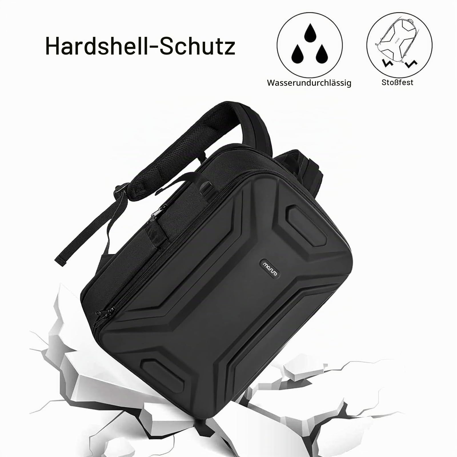 MOSISO Kamerarucksack Wasserdicht, Fotorucksack Groß mit 15,6 Zoll Laptophülle, Kamera Rucksack mit Stativhalter, Camera Backpack, kamerarucksäcke für Drohnen, Spiegelreflexkameras, Schwarz