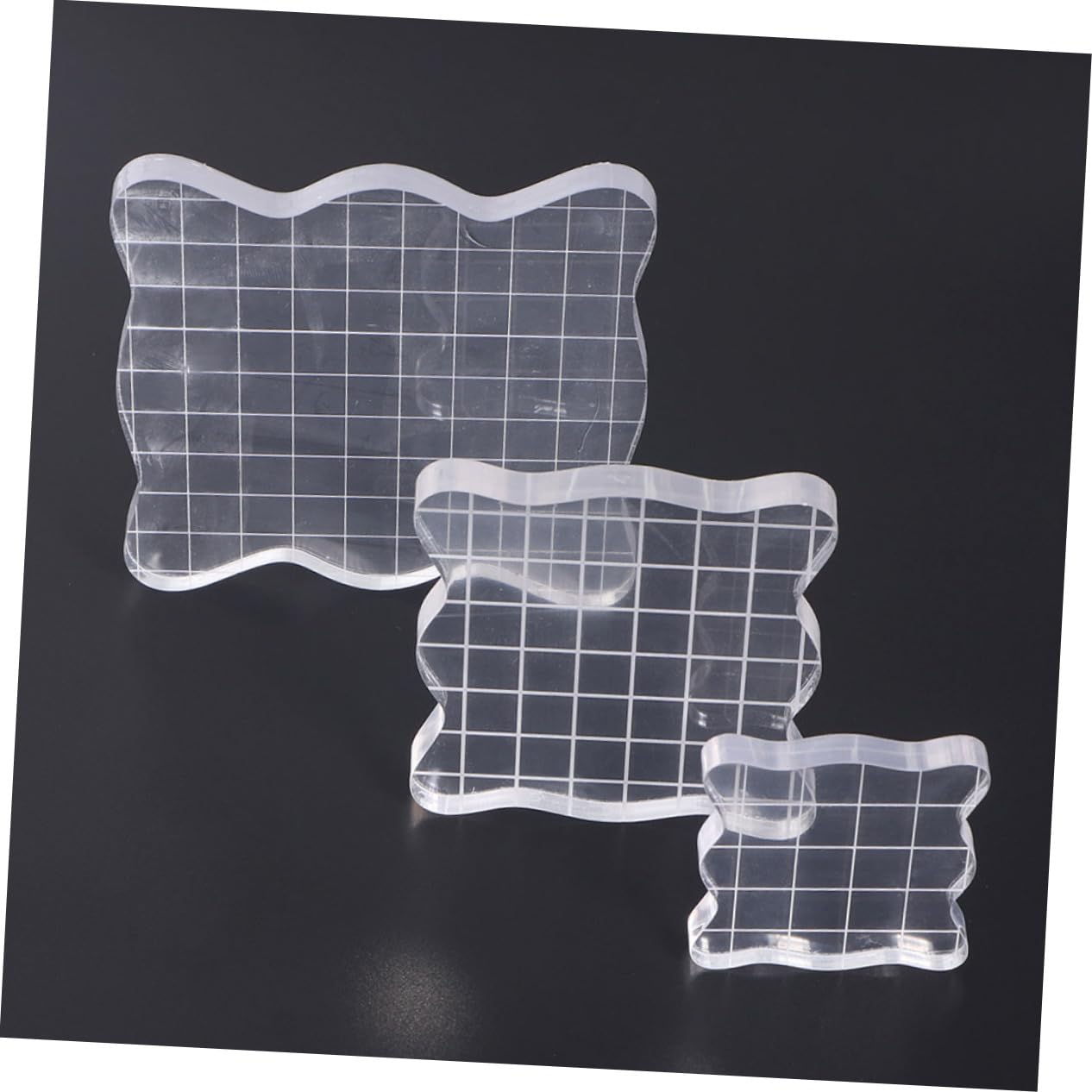 HOMSFOU 1set Acrylic Stamp Block Transparent Stamping Blocks for DIY Craft Projects for Card Making Journals Invitations and Scrapbooking Durable Design for Precision Stamping 2pcs