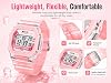 MASTOP Reloj Deportivo Digital Unisex con Doble Hora, Temporizador, Alarma, Luz EL, Pantalla 12/24 Horas y Resistencia al Agua 50M (Rosa) 3