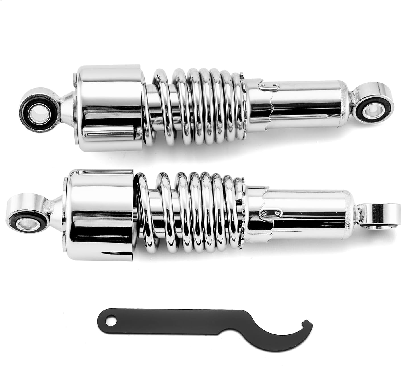 Mofun 10.5" Rear Shocks Lowering Kit Preload Adjustable Compatible with Harley Touring Road King Electra Road Street Tour Glide FLT FLHT FLHR FLTR FLHX 1980-2026 Chrome