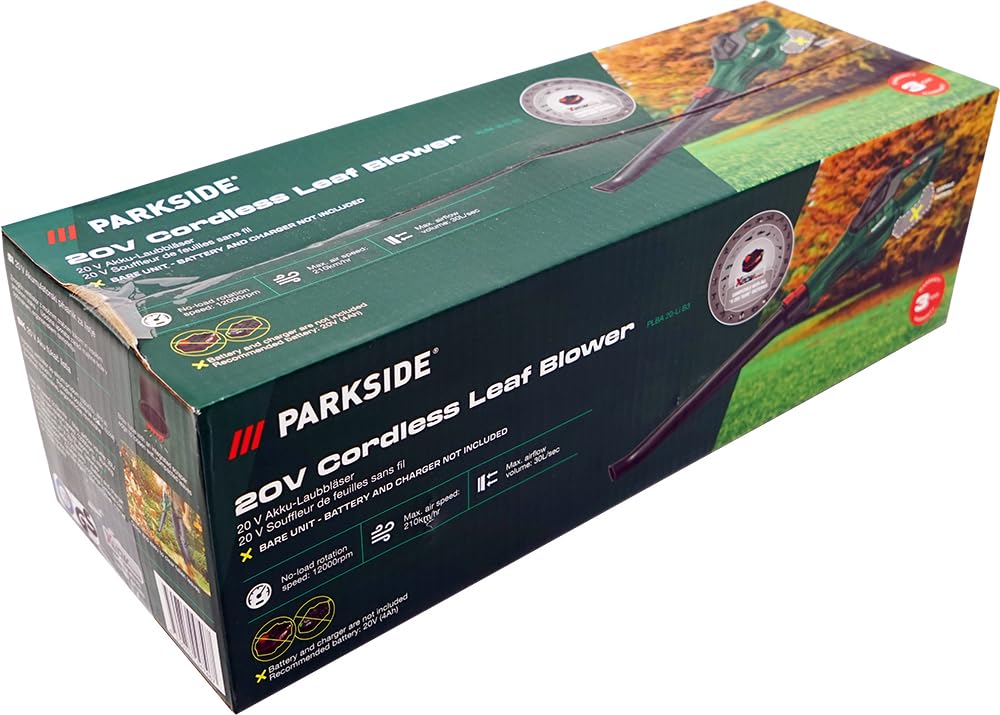 Oferta para soplador de hojas con batería original de 20 V – apto para la serie Parkside X 20 V Team – sin batería – máx. 210 km/h + abrebotellas HEADNMORE