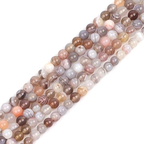 Miniatura 769 de GEM-Inside - Cuentas sueltas de piedra de lava negra natural de 0.315 in para hacer joyas, 15 pulgadas Cordierita de grado A