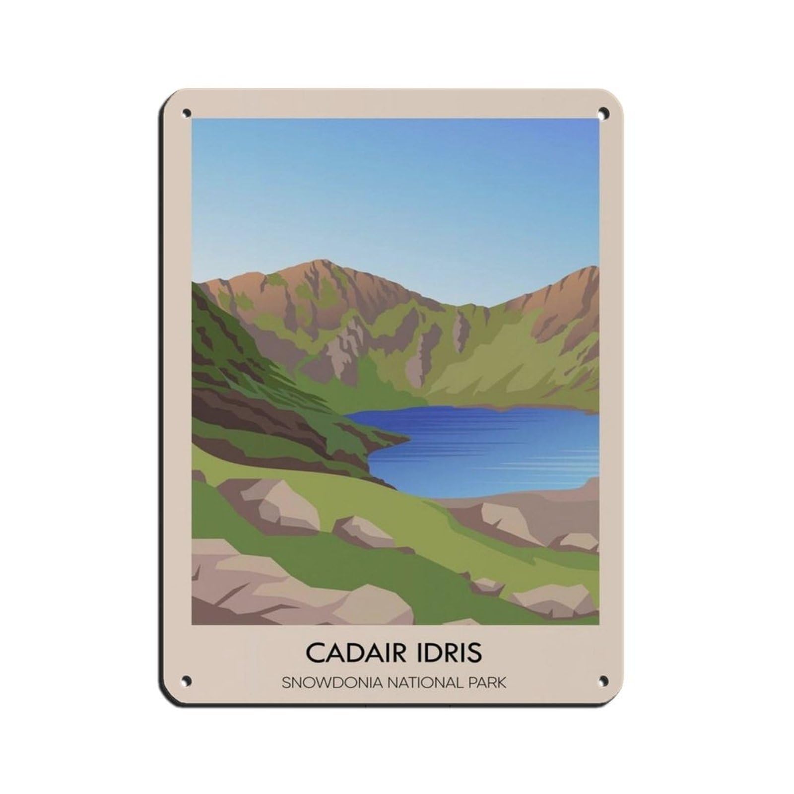 Lxwnze 30L X 40W Cm Cadair Idris Snowdonia Travel Poster Retro Poster Metal Tin Sign Chic Art Retro Iron Painting Bar People Cave Cafe Family Garage Poster Wall Decoration 12X16inch(30X40cm)