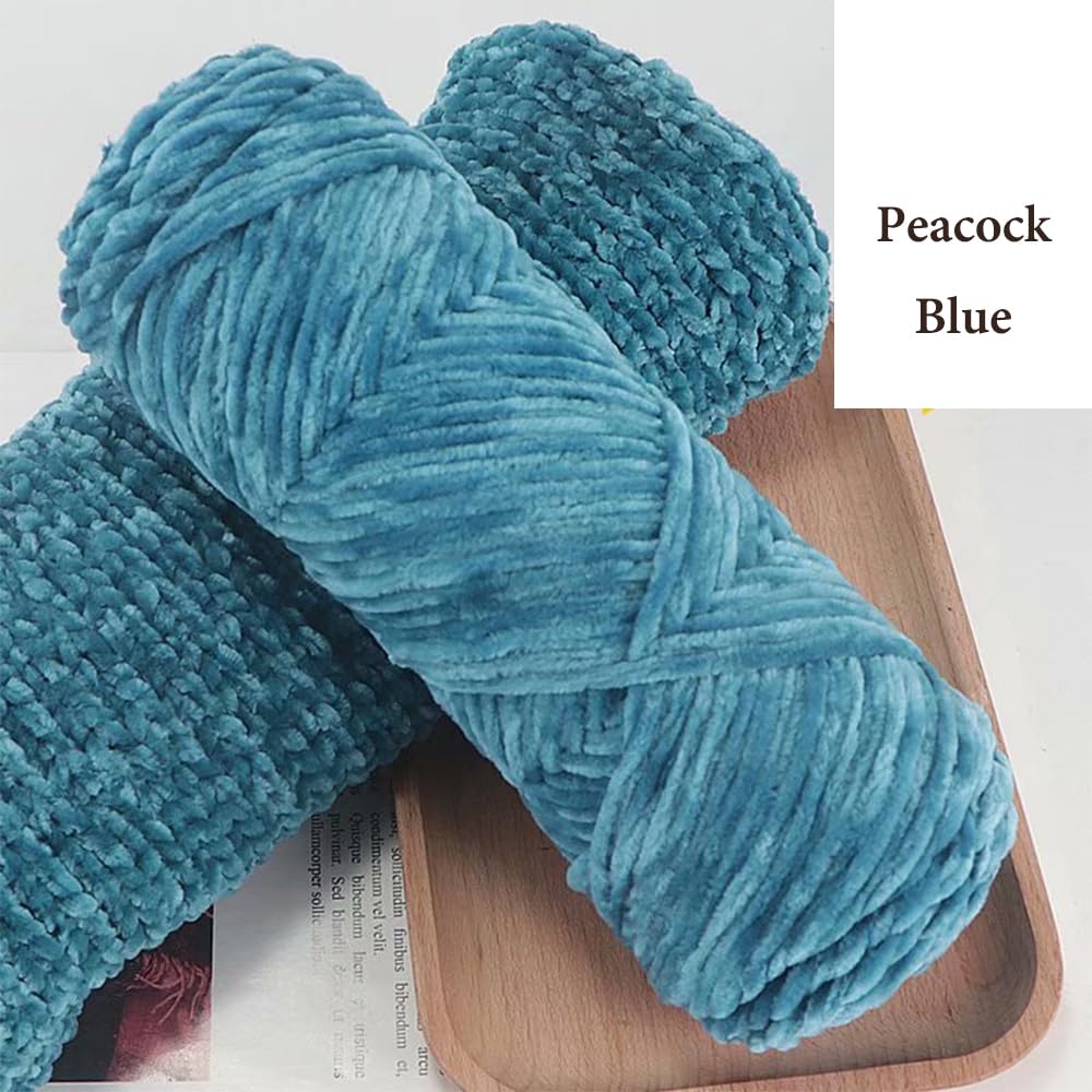 5pcs Yarn Velvet Knitting Yarn Super Soft Crochet Ball Craft Multi Colors(Blue, Pink, Green,Yellow,Rose Red) - Image 2