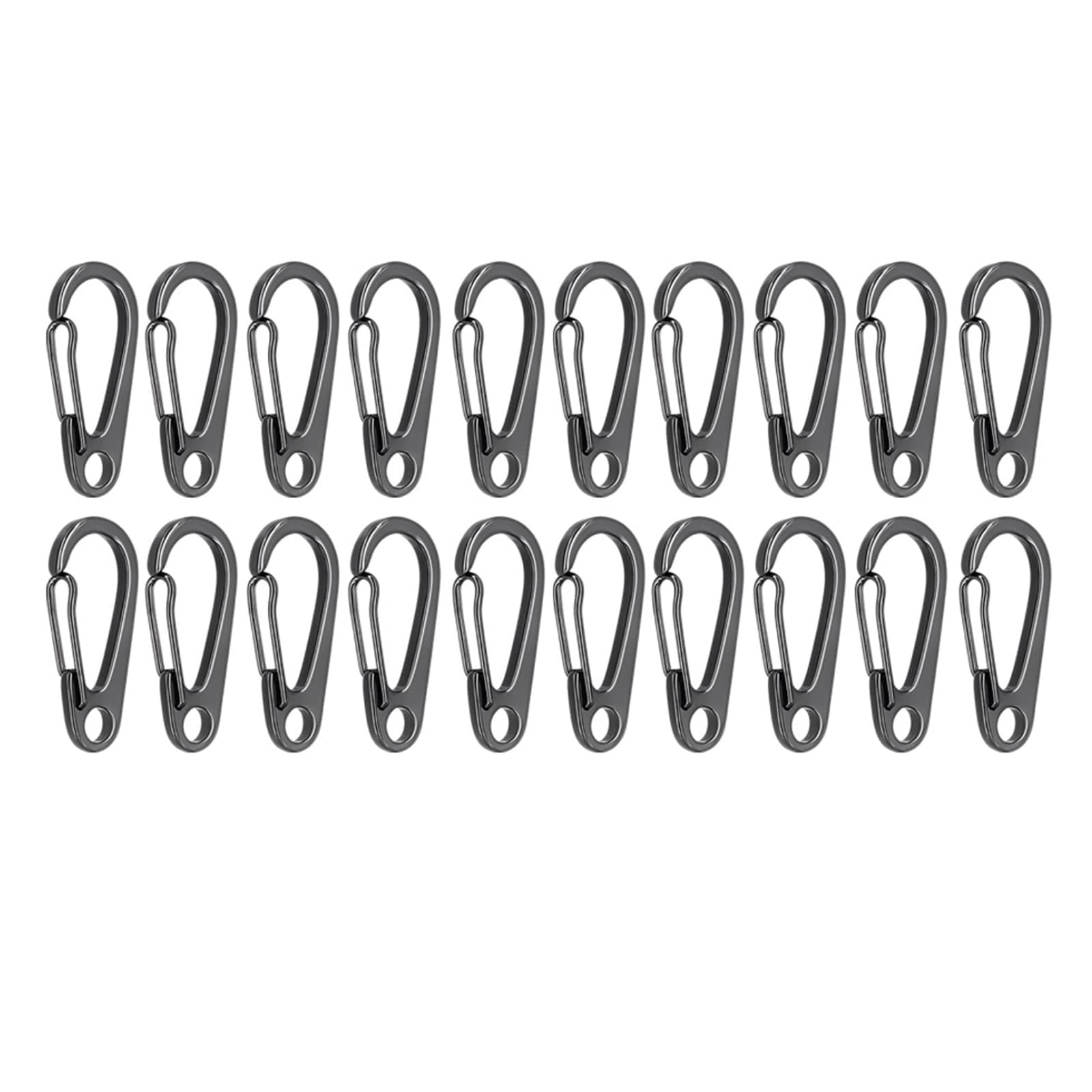 Spring Snap Hooks Connector, Multicolor Alloy Mini Snap Hook Keychain for Outdoor Use(Gray(20pcs))
