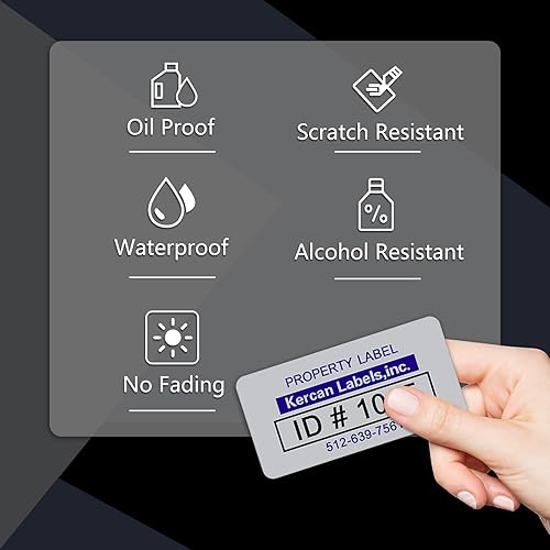 Miniatura 4 de Kercan Etiquetas de activos personalizadas, etiquetas de código de barras personalizadas, etiquetas personalizables de activos, etiquetas