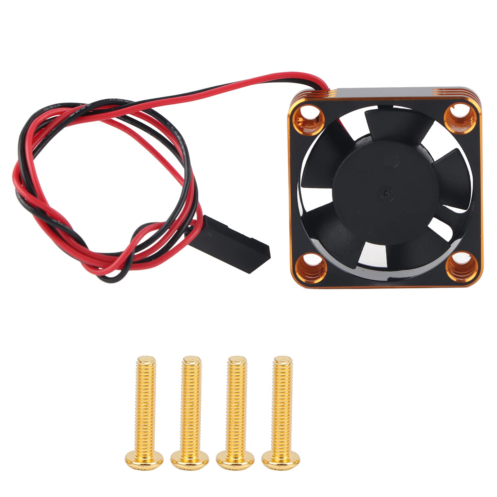 Pilipane Motor Cooling Fan RC Motor Heatsink, Compact 30x30mm Aluminum Cooling Fan High Speed 28000RPM RC540 Brushless ESC Cooling Fan for Car Motor (Gold)