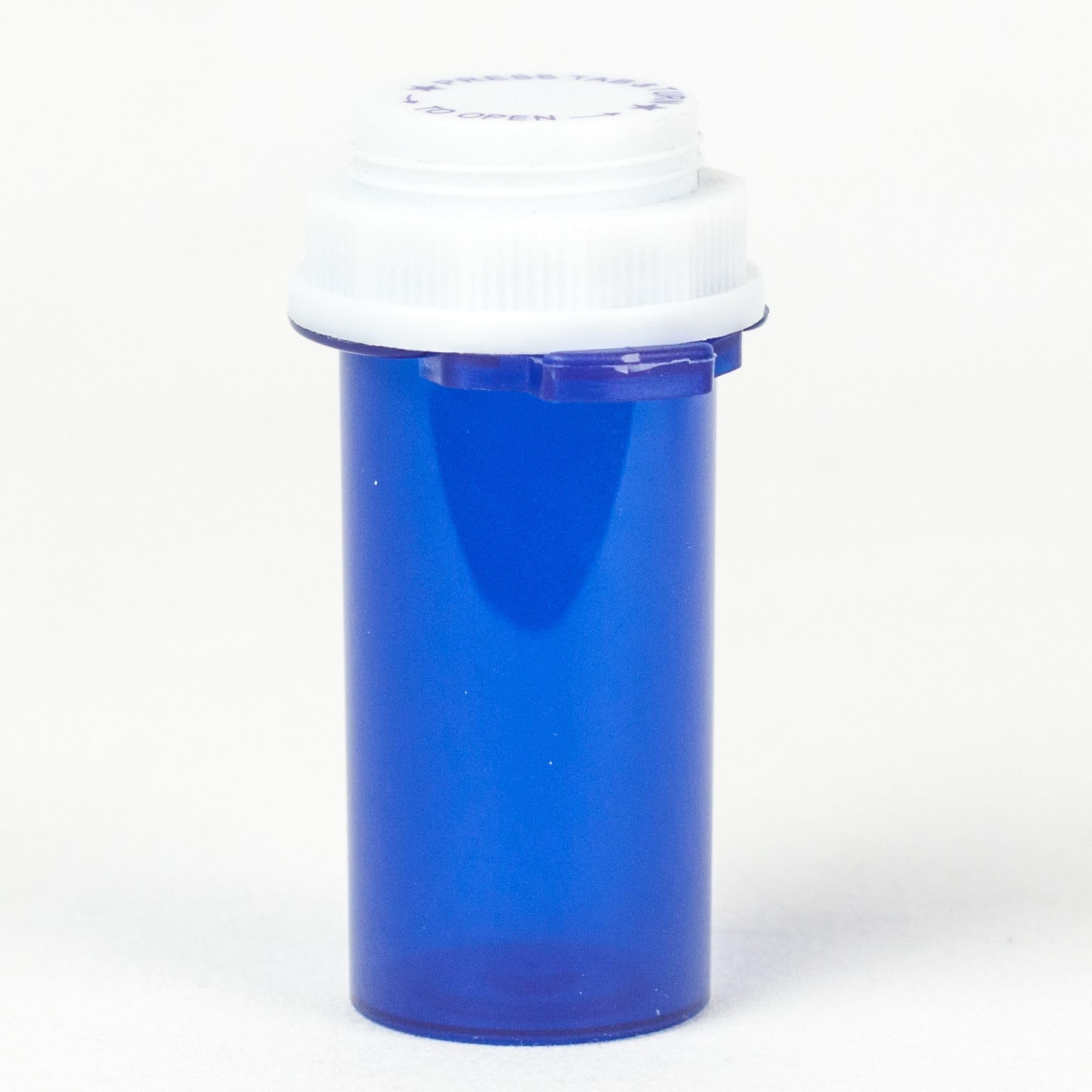 Five Star Supplies Thumb Tab Plastic Pill Bottles - Reversible Cap Easy Open & Child Resistant - Pill Container Prescription Vial - Easy Open/Push N Turn (Blue, 10 DRAM 255 ct.)