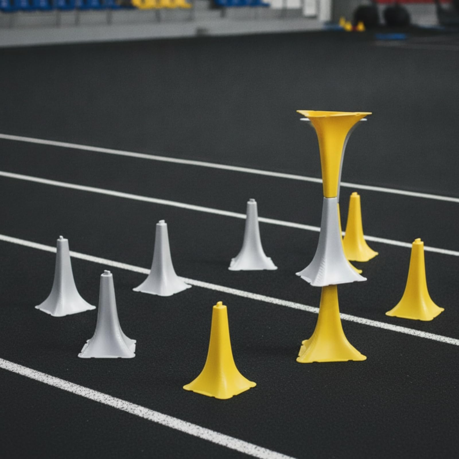 8 Pezzi Allenamento Coni Segnalatori Coni Marcatori Attrezzatura Sportiva in Polietilene Impilabile con Presa Superiore E Base Quadrata Adatti per