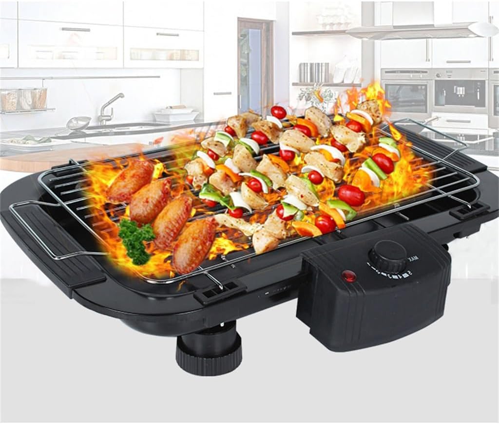 HBJWOV Electric Barbecue Stove 5-Speed Electric Barbecue Rack Smokeless Meat Grill Electric Barbecue Tray