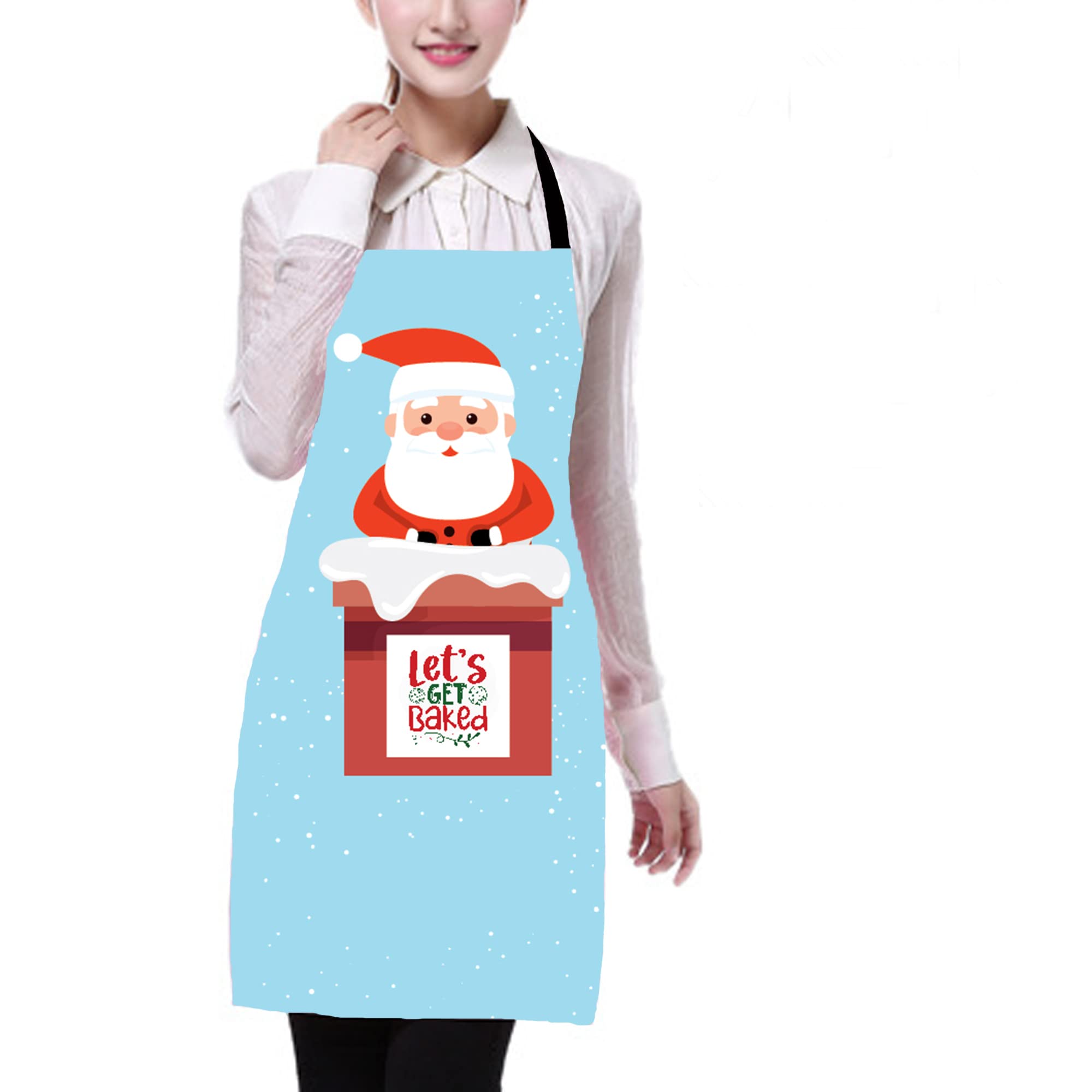 TheYaYaCafe Christmas apron printed cartoon santa claus -22 X 32 Inches