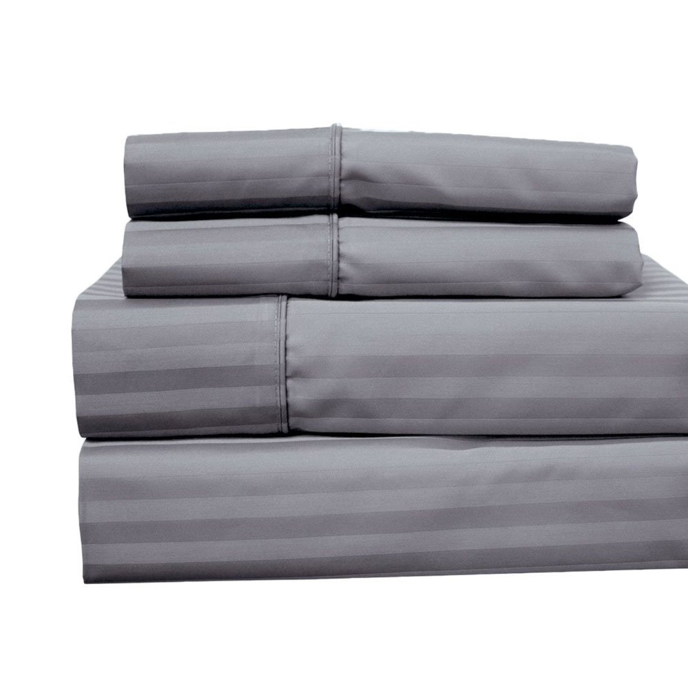 Sábanas De Satén Mezcla Algodón 650 Hilos, Anti Arrugas, Bolsillo Profundo, Color Marrón, Juego Individual XL (3 Piezas)