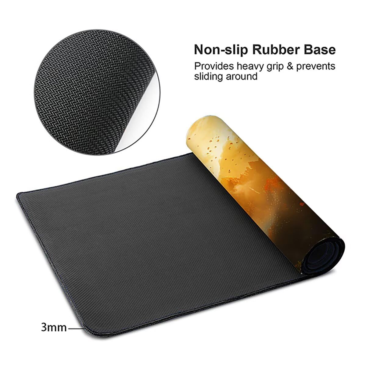 Tappetino per Mouse Gaming XXL 1200x600x3mm– Ufficio Mousepad Grande – Migliora la Velocità e la Precisione Tenuta Stabile Sottomano per Ufficio e Casa Accessori Scrivania Paesaggio PjY15705 N-U