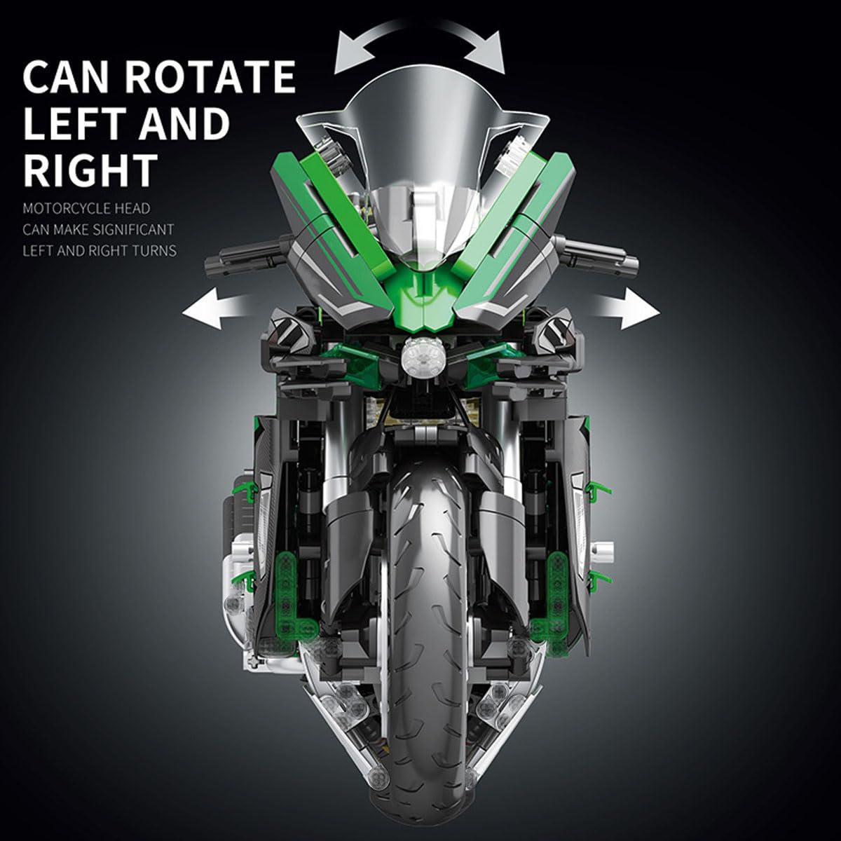 Technik Motorrad Bausteine für Kawasaki H2 SX SE, 2088 Teile 1:5 Klemmbausteine Technik Supermotorrad, Technik Rennen Motorrad Konstruktionsspielzeug, Geschenk für Erwachsene und Teenager Weihnachten
