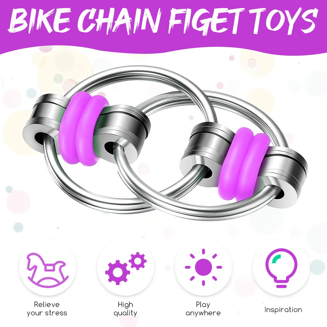 Fidget Chain Spinner Jouet Pour Enfants Et Adultes, Chaîne De Vélo à 2