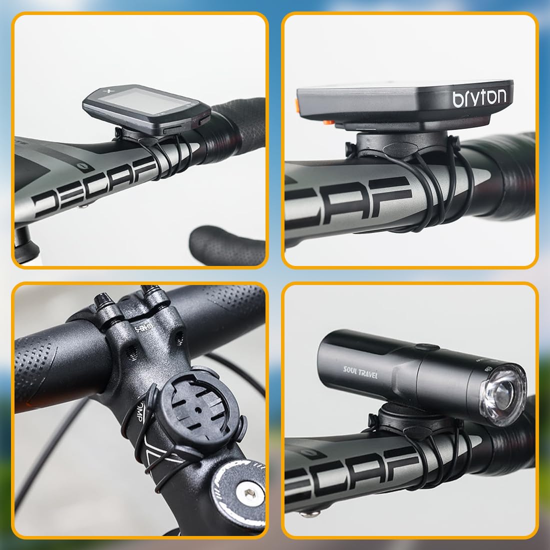 Attacco Manubrio Universale, Supporto per computer da bici, per Bicicletta Computer,supporto manubrio e manubrio,Compatibile con Garmin Edge