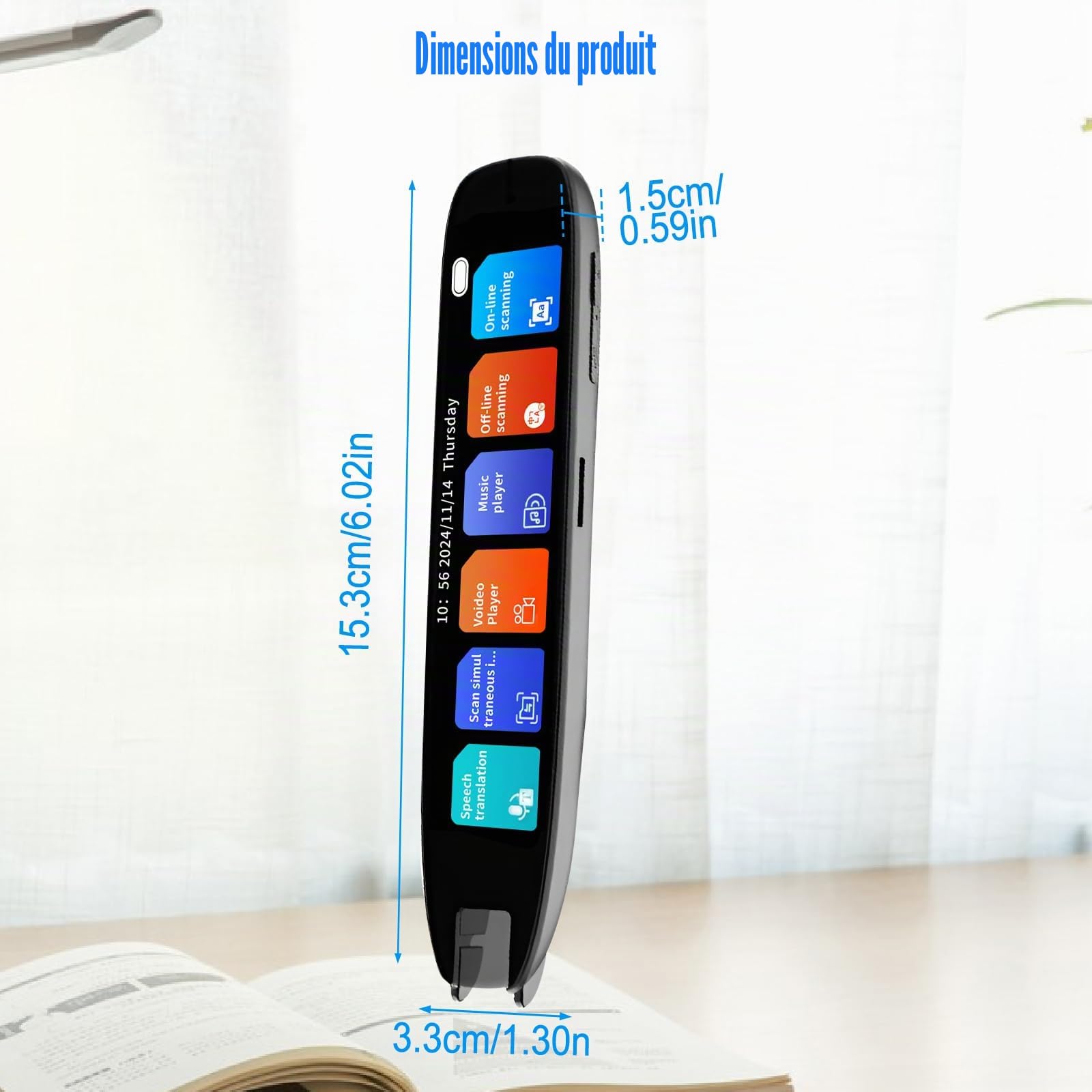 Lecteur de numérisation, Traduction vocale multilingue 142 Langues traducteur Portable avec écran de 3,71 Pouces pour l'apprentissage, Les réunions, Les Voyages