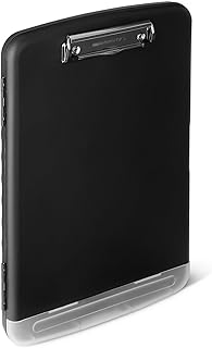 Amazon Basics Porta-papéis com armazenamento, para enfermagem, de alta capacidade com suporte para canetas, 1 pacote, 36,5 x 25 x 3,8 cm, A4, preto Global Recycled Standard Global Recycled Standard Global Recycled Standard