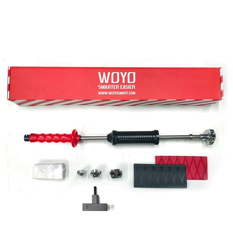 Kit de Remoção de Amassados PDR WOYO PDR200 com Martelo Deslizante de 52,5 cm, Cola Fria, Abas de Aço Inoxidável e Adaptadores
